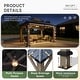 preview thumbnail 47 of 62, Aoxun Outdoor Cedar Wood Gazebo with Double Hardtop Roof