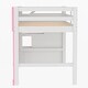 preview thumbnail 7 of 10, Twin Size Low Loft Bed with Storage Staircase, Wood Loft Bed Frame with Full-Length Guardrails & Window, for Kids Teens, Pink