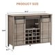 preview thumbnail 15 of 19, Farmhouse 47'' Wine Bar Cabinet Buffet Sideboard Cabinet with 16 Bottle Wine Rack - 15.7"D x 47.2"W x 34.61"H