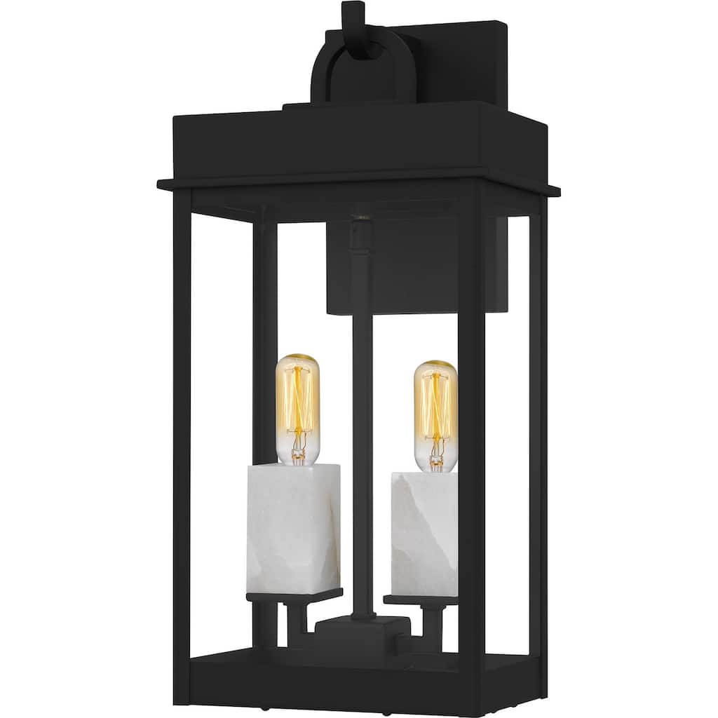 Matte Black Outdoor Wall Lantern from the Carmen Collection