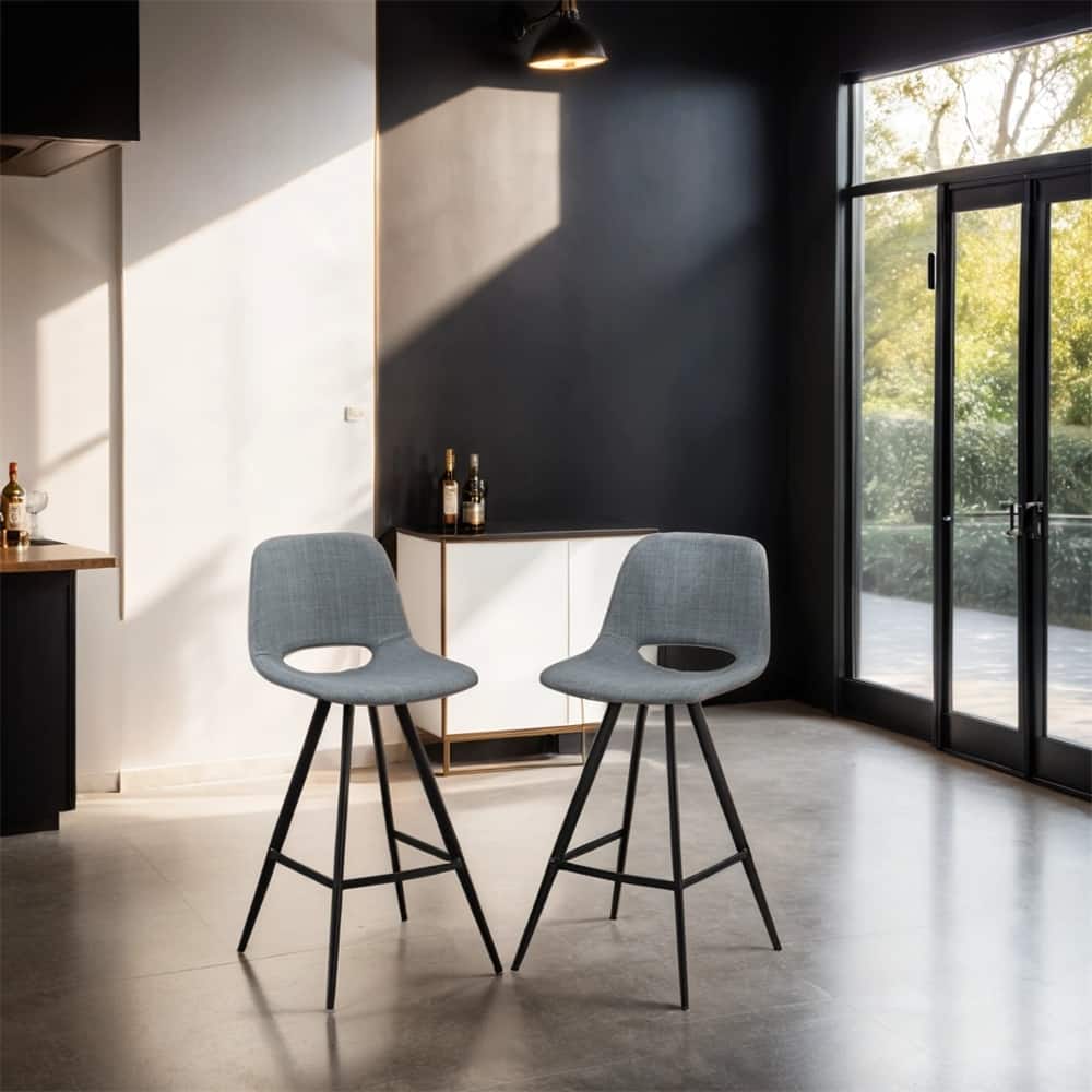 Fabric Kitchen 28.25" Counter Height Stools,Set of 2