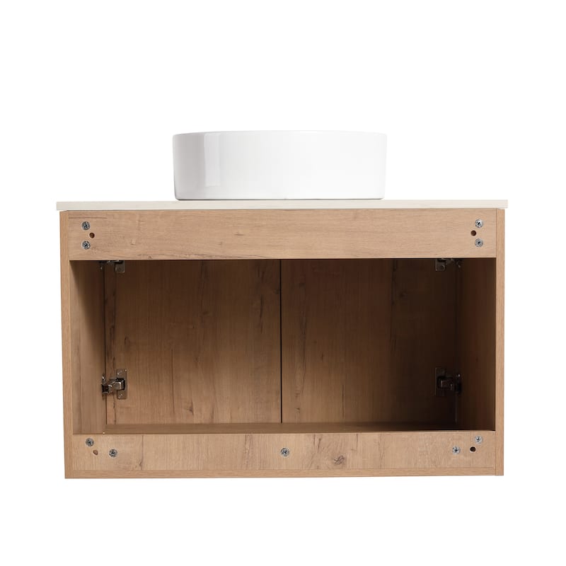 Bathroom Vanity With Sink In 24/30 Inch, Floating Bathroom Vanity With Soft Close Door