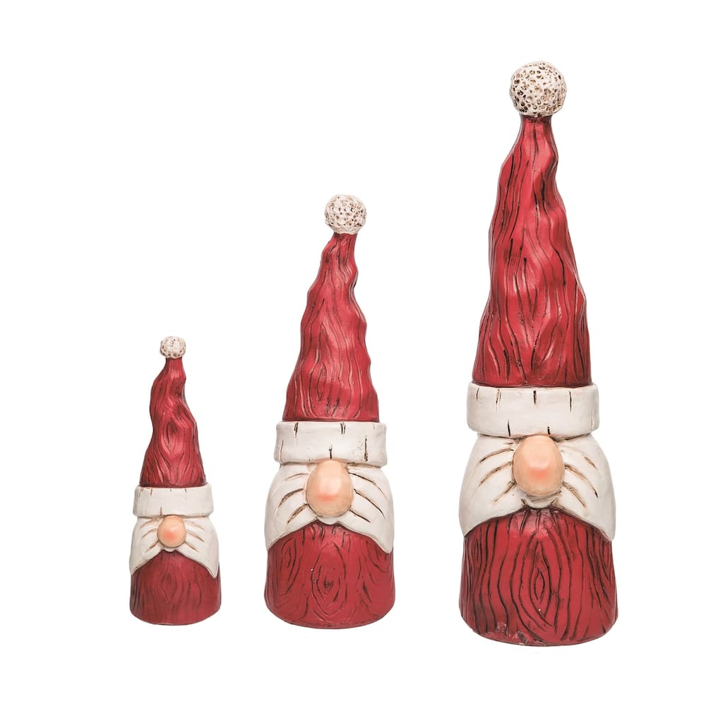 Transpac Resin 12 in. Multicolor Christmas Gnome Santa Decor Set of 3