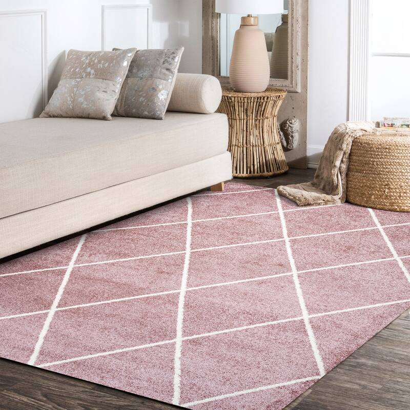 JONATHAN Y Viscon Minimalist Diamond Trellis Area Rug