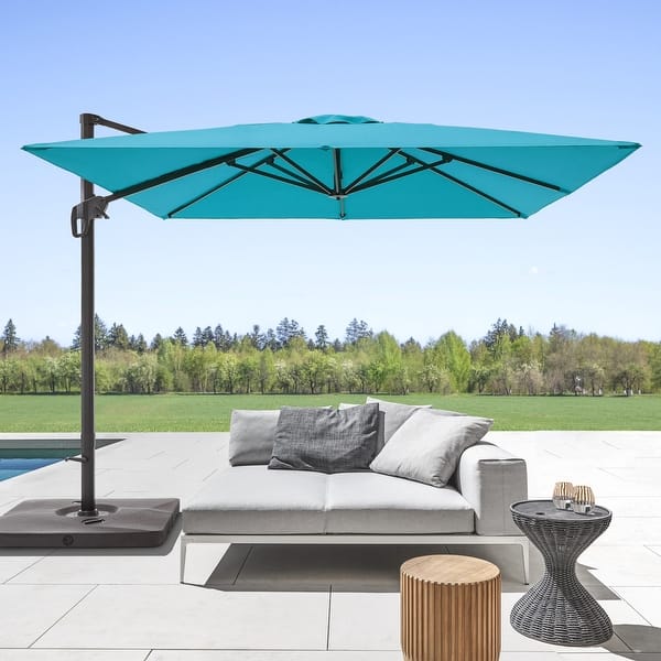 best choice products 10ft solar led patio offset umbrella Best Choice Products 10ft Solar LED Offset Hanging Outdoor Market Patio Umbrella w/ Adjustable Tilt