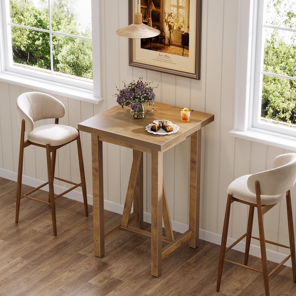 39.4" Square Bar Table Counter Height Pub Table for Cocktail Bistro