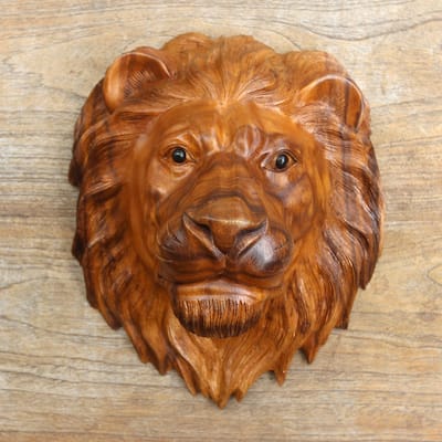 Novica Handmade King Of Cats Wood Wall Sculpture