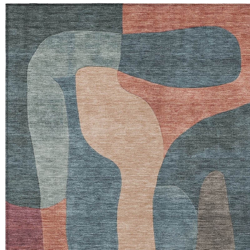 HomeRoots Abstract Transitional Rectangle Outdoor Rug