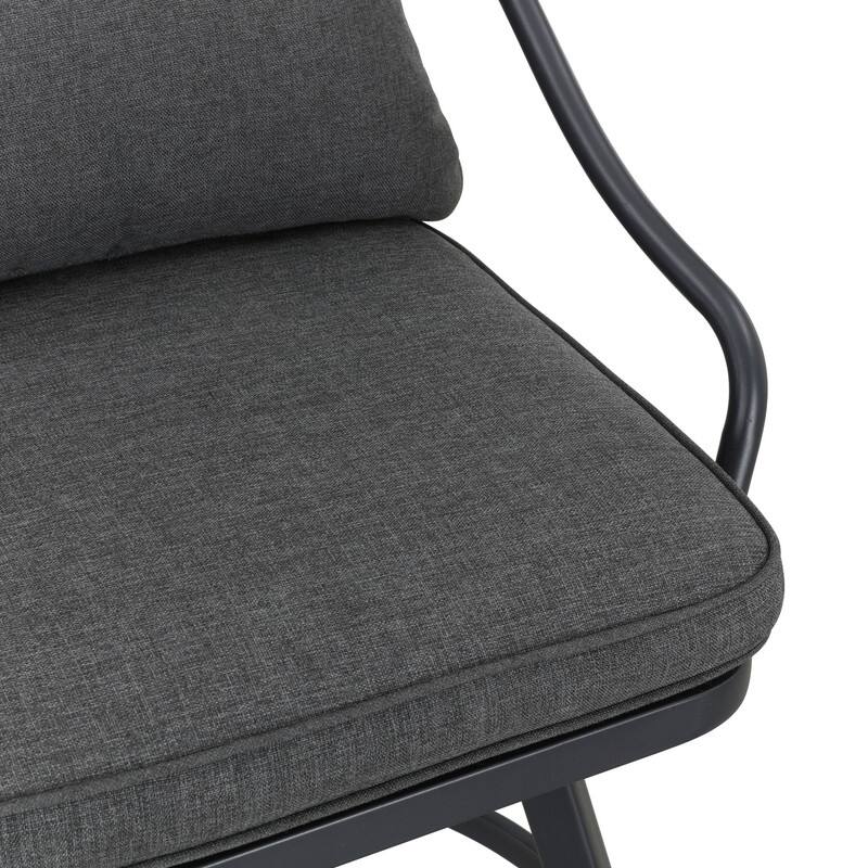 Patio Festival Outdoor Bar Stool with Grey Cushions (2-Pack)