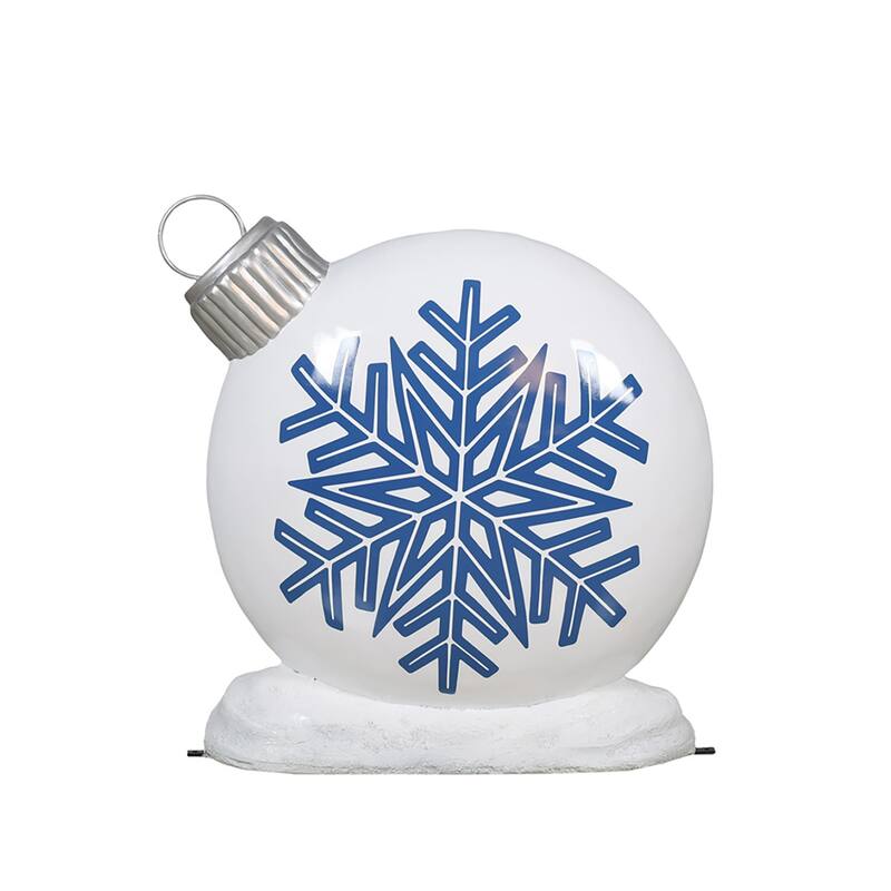 Snowflake Fiberglass Christmas Ornament Outdoor Commercial Decoration - 36"