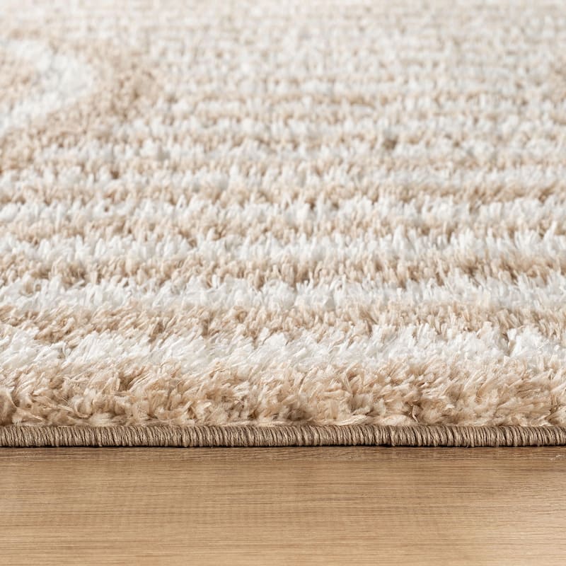 Abstract Arch Shag Rug - Medium Pile, Durable & Easy to Clean - Anthracite Dark Gray