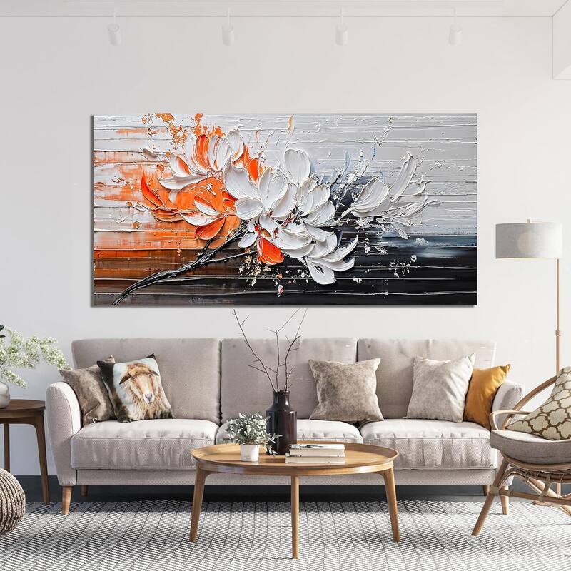 Wall Decor White Flower Wall Art Decorations