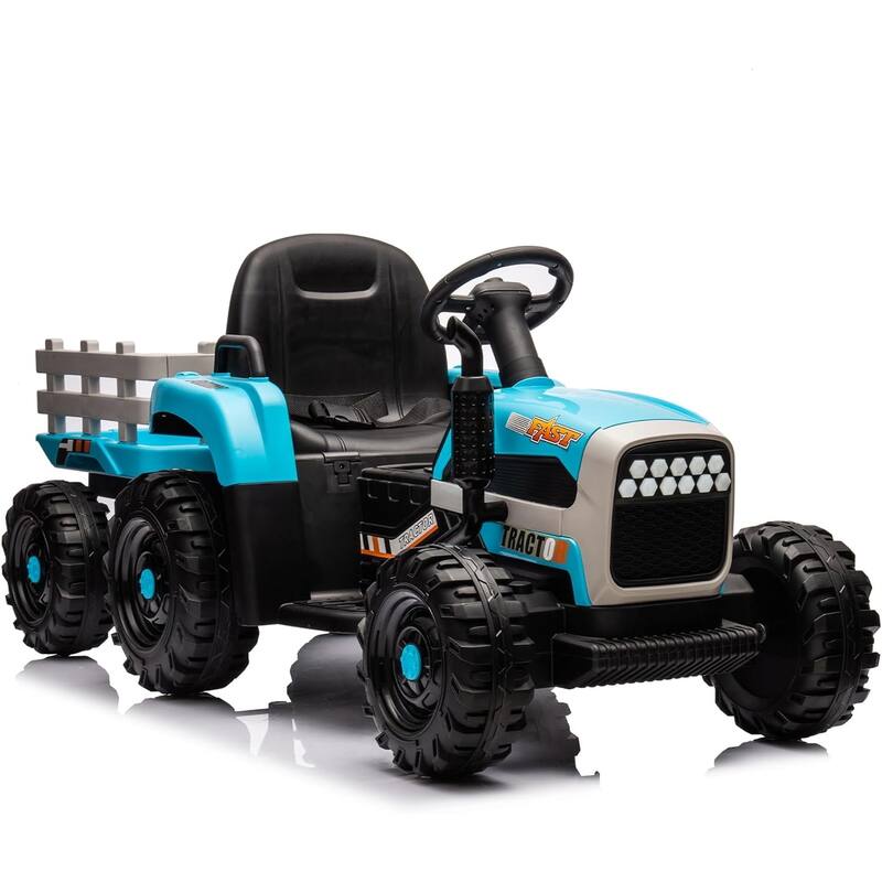 Ride on Tractor with Trailer& Remote Control,24V Battery Powered Electric Tractor
