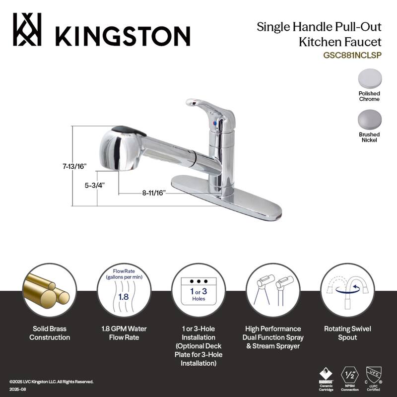 Century Single-Handle Pull-Out Kitchen Faucet