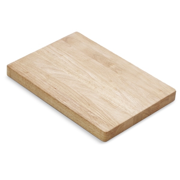 slide 1 of 1, SinkSense CleanCut Fiore 1.5" Solid Hevea Wood Cutting Board - 17.48 x 12.52 x 1.5