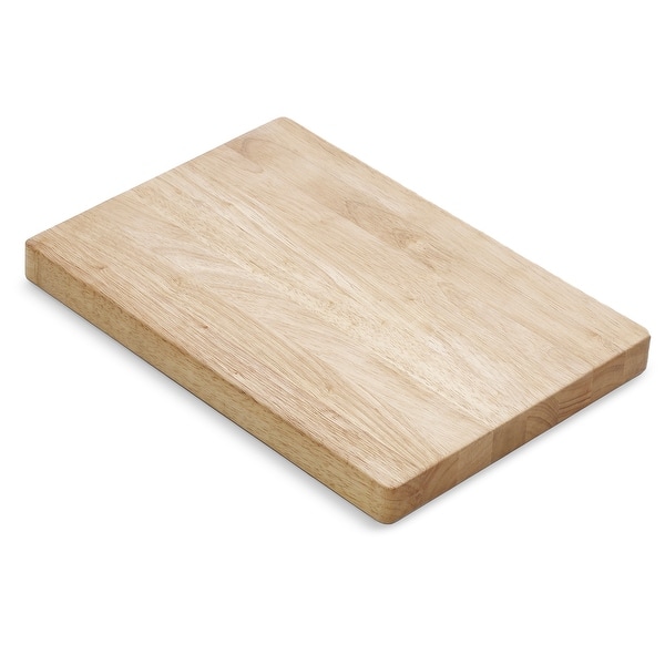slide 2 of 5, SinkSense Hanzo Hevea Wood 1.5″ Cutting Board - 17.25" x 12.5" x 1.5"