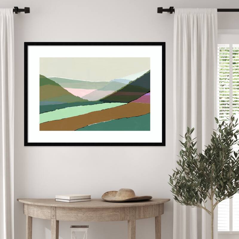 Layered Mountains And Valleys No. 1 by Cartissi Wood Framed Wall Art Print