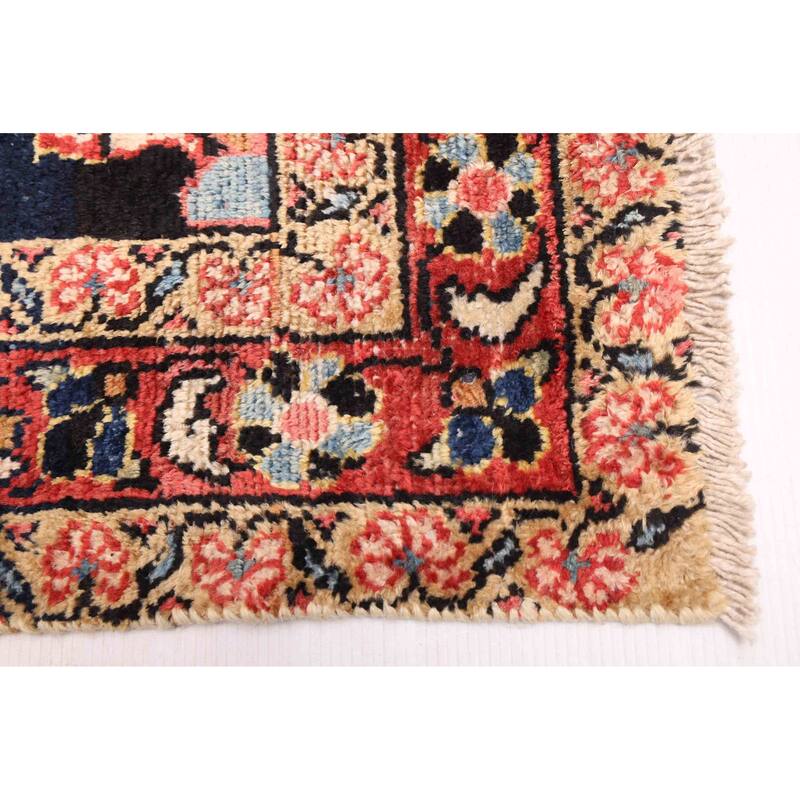 ECARPETGALLERY Hand-knotted Antalya Vintage Dark Navy Wool Rug - 3'11 x 7'10