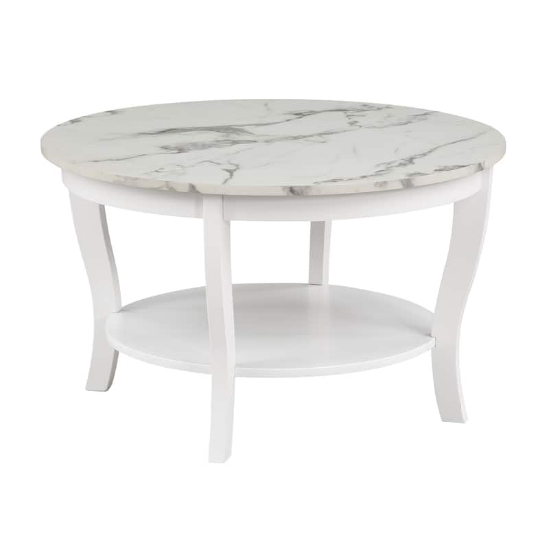 Convenience Concepts American Heritage Round Coffee Table with Shelf