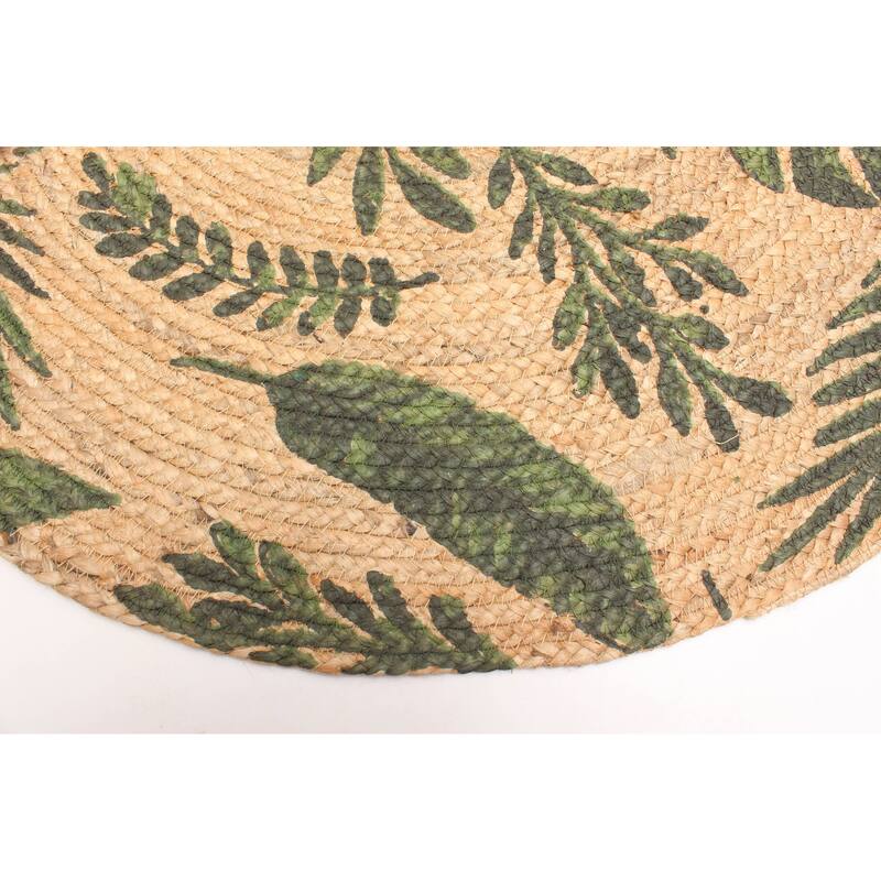 ECARPETGALLERY Braided Weave Palas Denizli Tan Jute Rug - 3'0 x 3'0