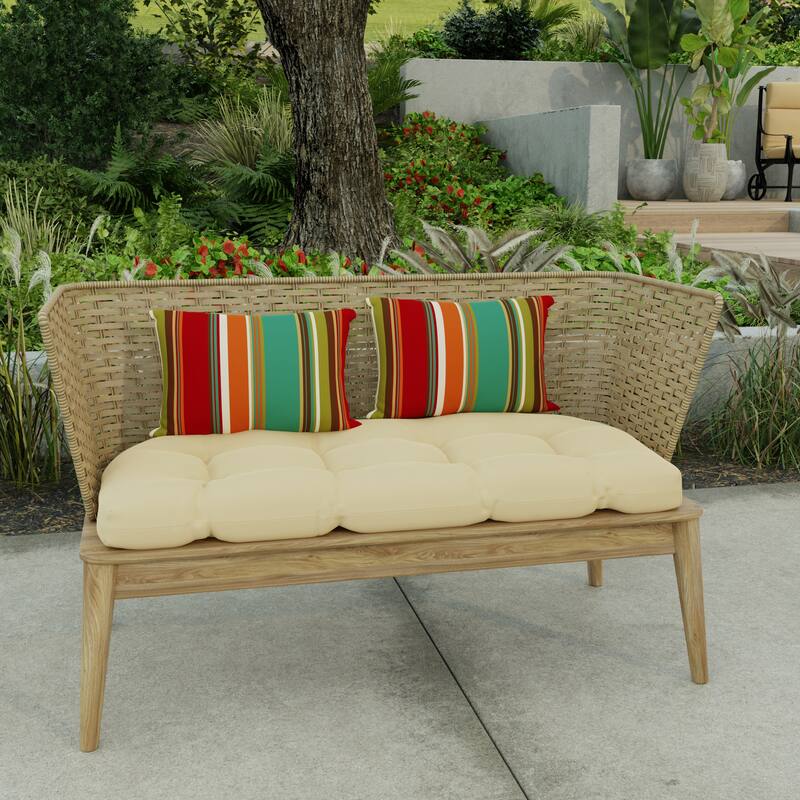18" x 12" Outdoor Lumbar Throw Pillow - Set of 2 - 12'' L x 18'' W x 4'' H
