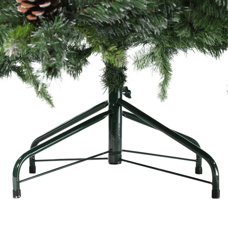 6.5' Full Snowy Delta Pine Pine Cones Artificial Christmas Tree Unlit - 6.5 Foot