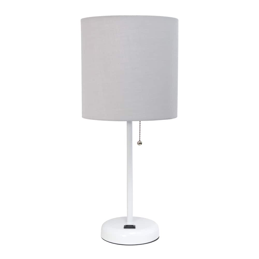 Porch & Den Custer Metal/ Fabric Lamp with Charging Outlet