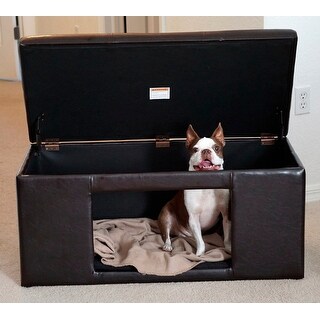 Homepop Comfy Hidden Pet Bed Ottoman Bench Free Shipping Today Homepop Comfy Hidden Pet Bed Ottoman Bench