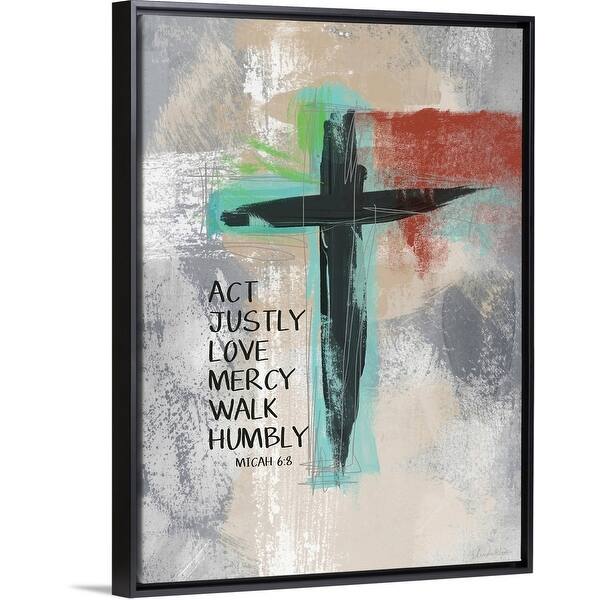 Shop Micah 68 Cross Black Float Frame Canvas Art Overstock