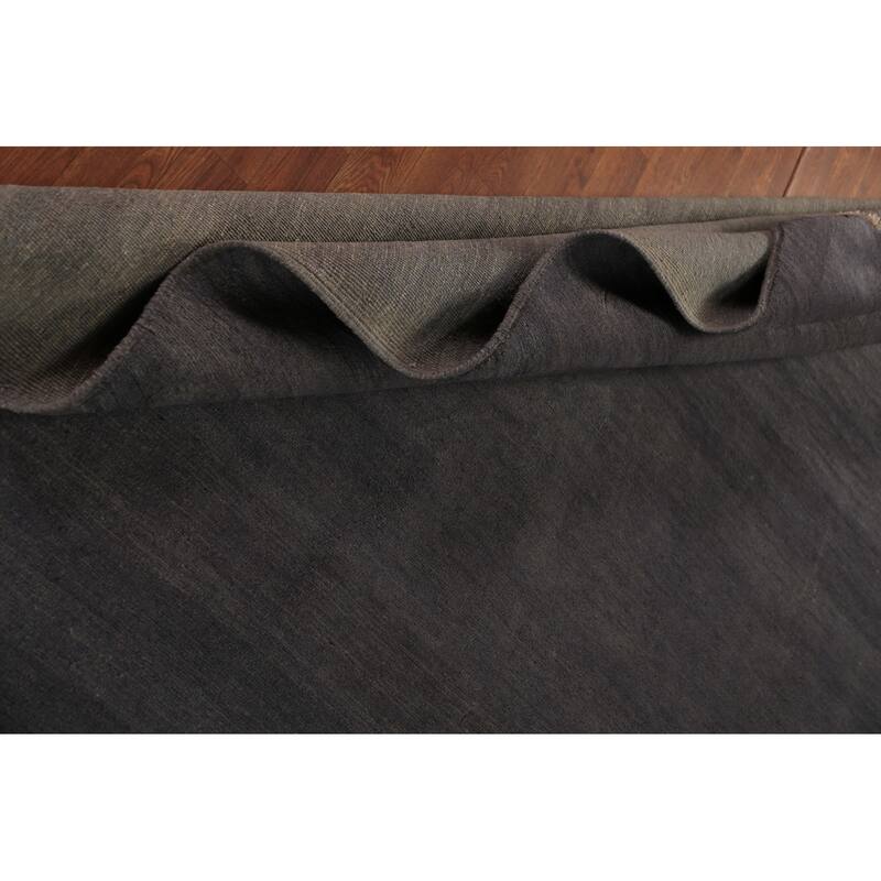 Gray Gabbeh Oriental Area Rug Hand-Knotted Wool Carpet - 6'11" x 9'5"