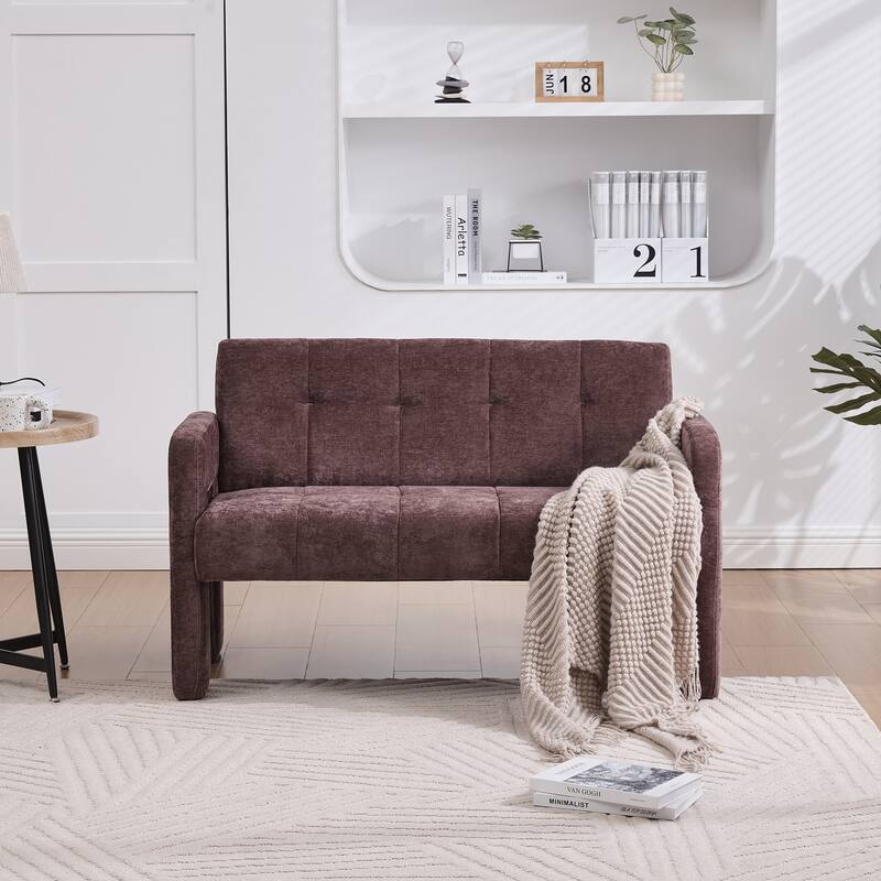 Nordic Modern Double Armchair Compact Upholstered Sofa Leisure Sofa Comfortable Seating with Dual Armrests Can be paired