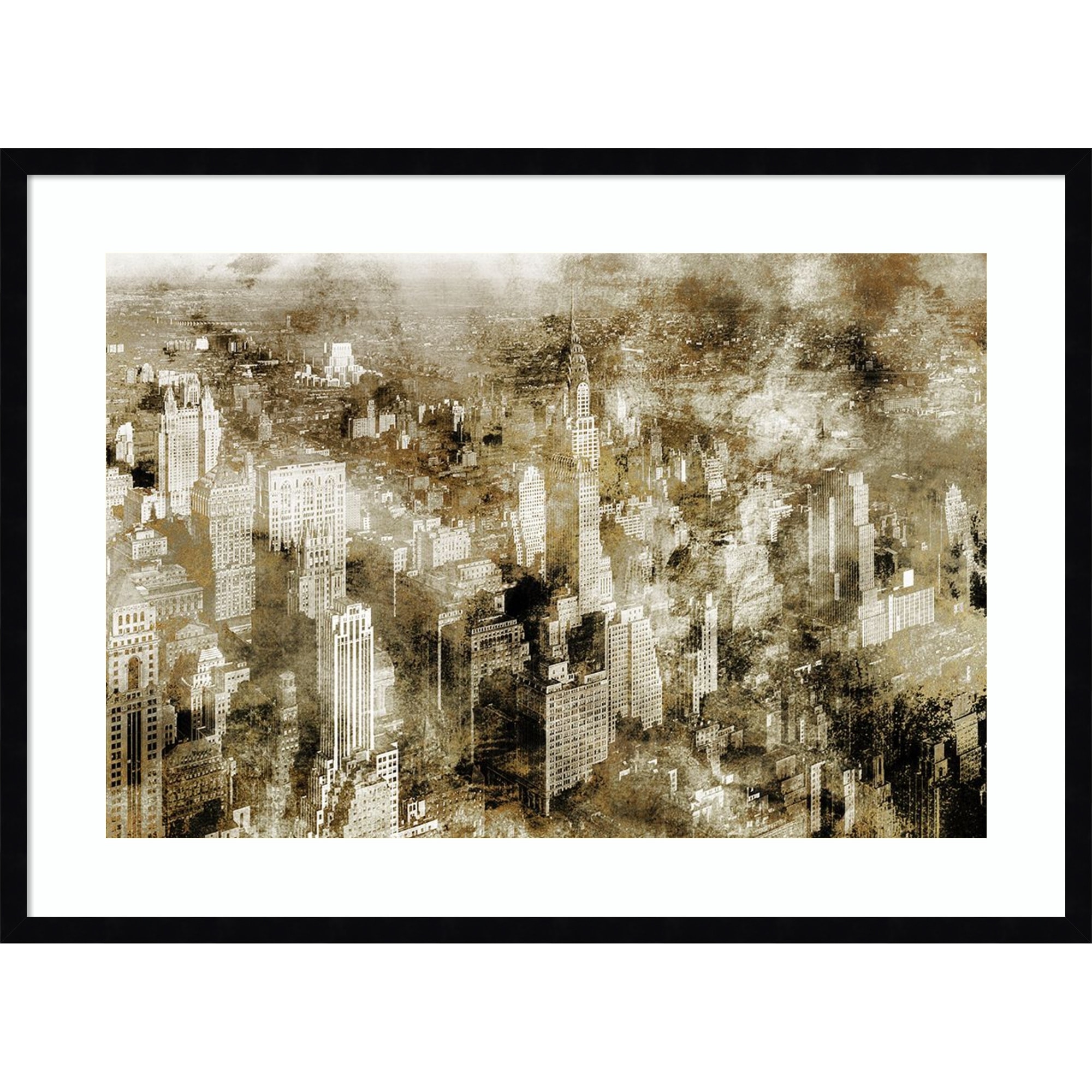 New York High by Roozbeh Wood Framed Wall Art Print