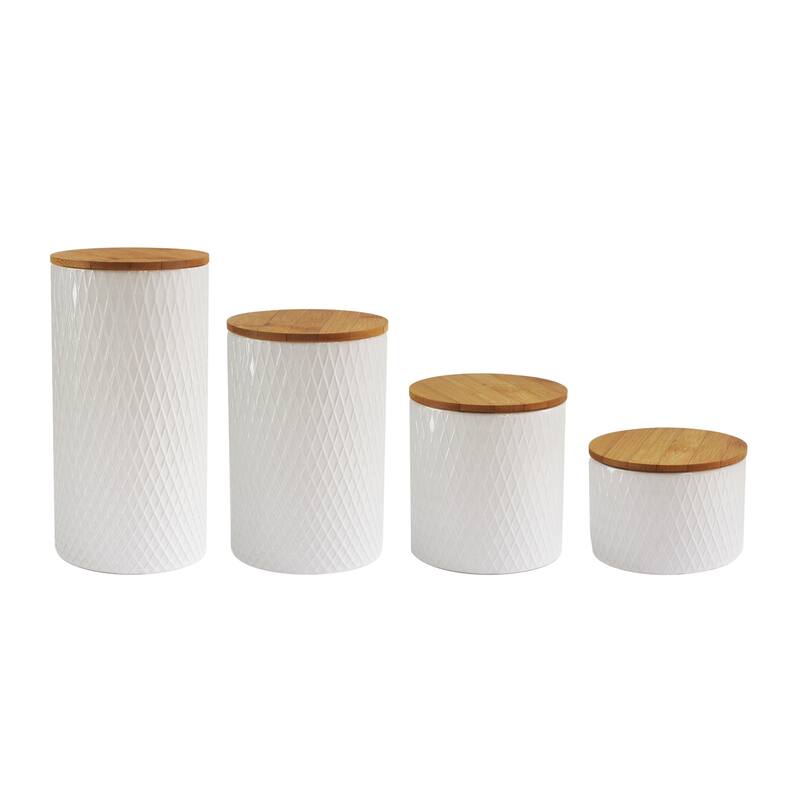Diamond Embossed 4 PC Canister Set