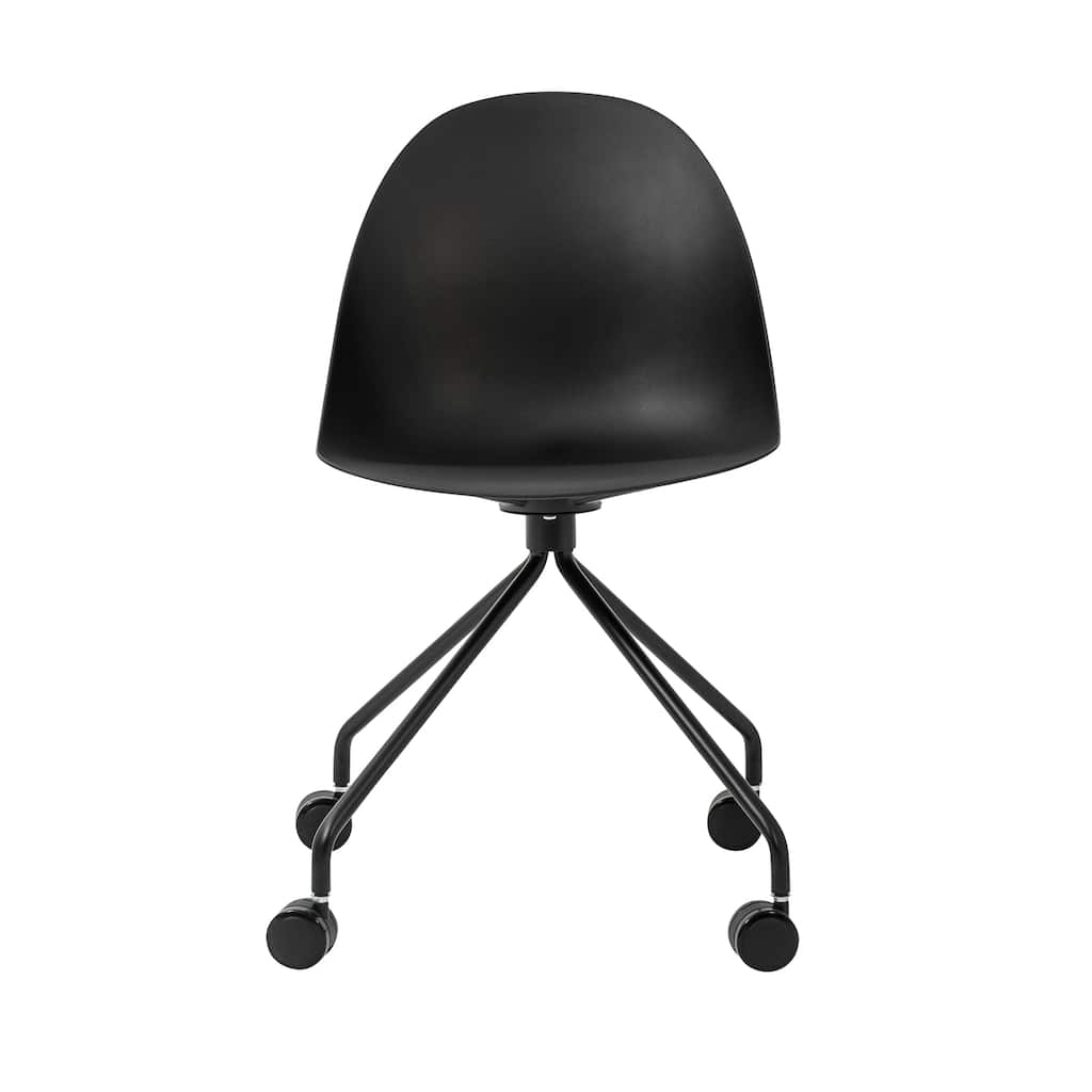 Tayte Office Chair in Black with Matte Black Base - Set of 1