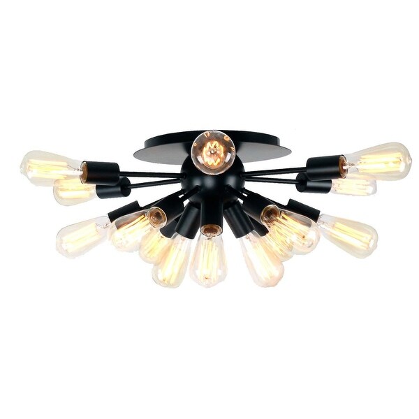 Shop 15 light black industrial flush mount ceiling light ...