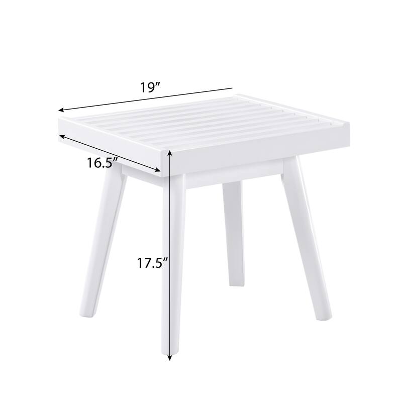 Solid Wood Slatted Shower Stool