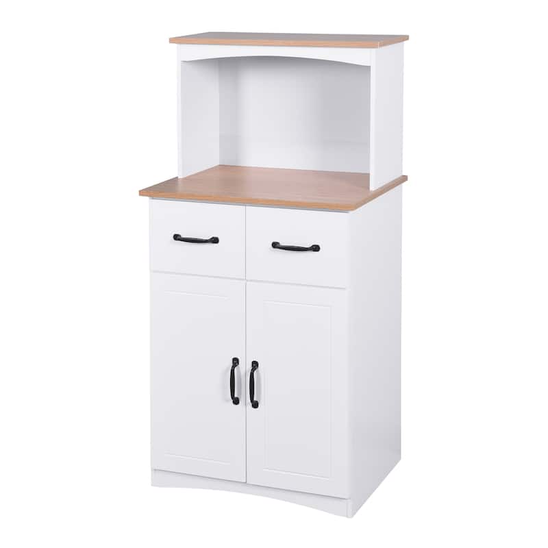 MDF Kitchen Cabinet White Pantry Storage Microwave Cabinet with Storage ...