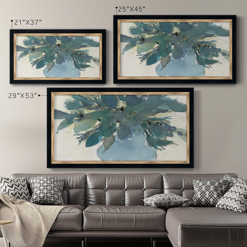 Blue Vintage Charm I Premium Framed Canvas- Ready to Hang