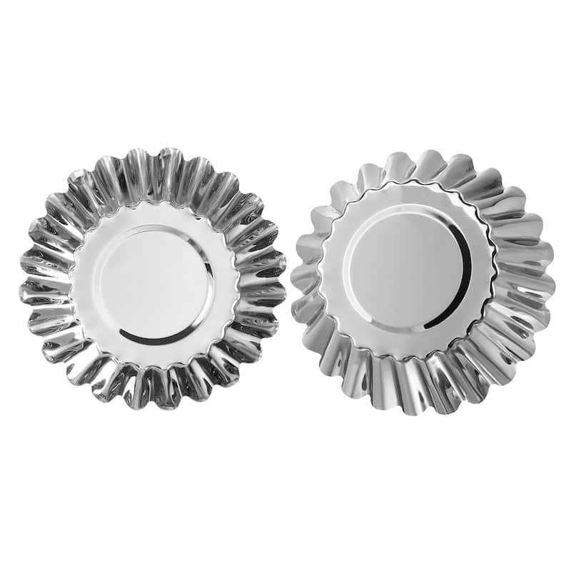 30pcs Cupcake Mold, Stainless Steel Mini Cupcake Cake Pans 2.9 x0.8inch - Silver