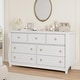 preview thumbnail 15 of 26, Modern Wood Dresser with Golden Ring Handles, Antique White Storage Organizer for Living Room Entryway Off-White - 7-drawer