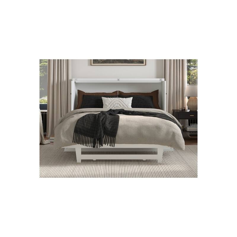 Solid Wood Murphy Bed Chest with Mattress & Charger - Twin, Full Sizes - Space Saving Furniture