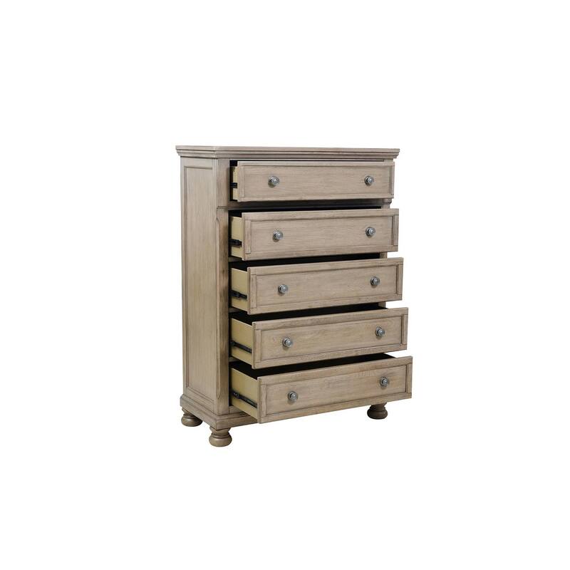 Donald 4 Piece Gray Modern Sleigh Storage Platform Bedroom Set