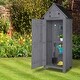preview thumbnail 1 of 8, 70 Inch Double Slope Top Fir Courtyard Storage Room,Dark Gray