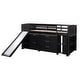 preview thumbnail 27 of 58, Versatility Low Twin Size Wooden Kids Bed Loft Bed with Cabinets,Shelves,Storage Drawers,Guardrails and Slide