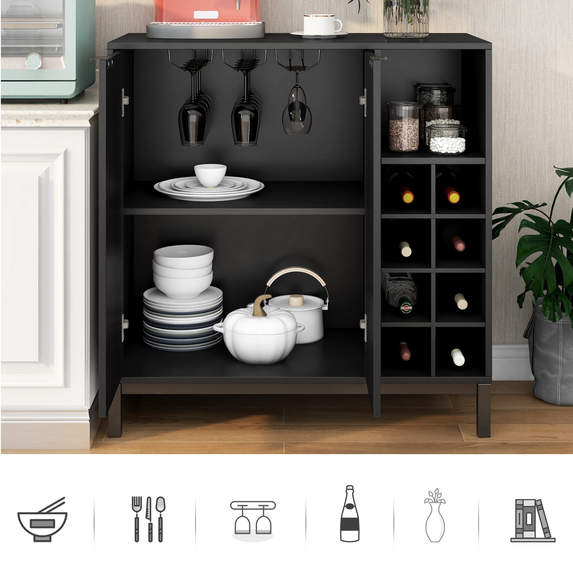 Wine console bar cabinet deals