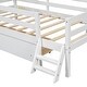 preview thumbnail 8 of 10, Wood Twin Size House Platform Bed with Guardrail and Under-Bed Drawer in White