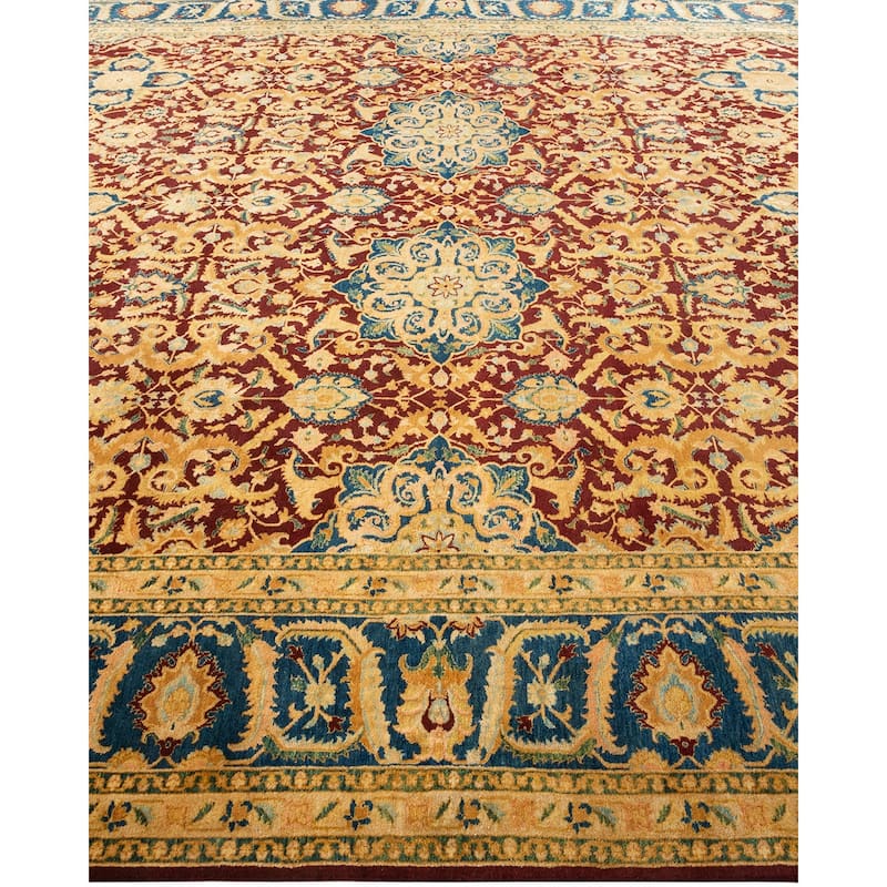 Overton Handknotted Wool Traditional Oriental Red Area Rug - 9' x 12'