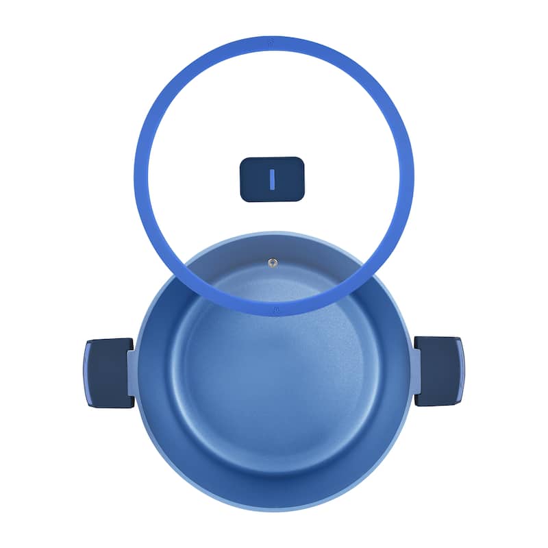 MasterPRO Gastro Diamond Collection MPUS14027BLU Durable Cast Aluminum 7.5-Quart Dutch Oven with Tempered Glass Lid