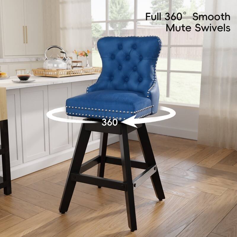Swivel Velvet Leisure Style Bar stools Set of 8