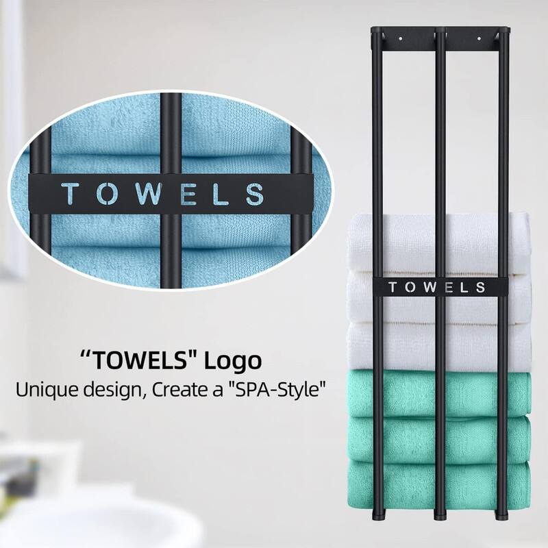 Bathroom Towel Storage Wall, Bathroom Wall Mounted Towel Rack, Rolled